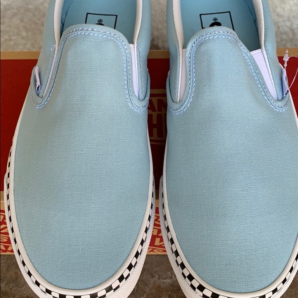 VANS CLASSIC SLIP-ON CHECK FOXING COOL BLUE WMNS - Picture 9 of 16